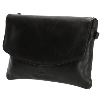 Zwart leren schoudertasje / clutch Micmacbags