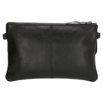 Zwart leren schoudertasje / clutch Micmacbags