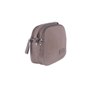 Bag2Bag Leren schoudertas Gela Taupe/Grey