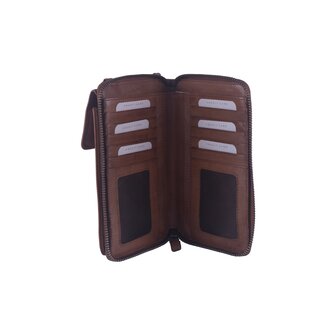 Bag2Bag Leren Telefoontasje / Portemonnee Sorso cognac