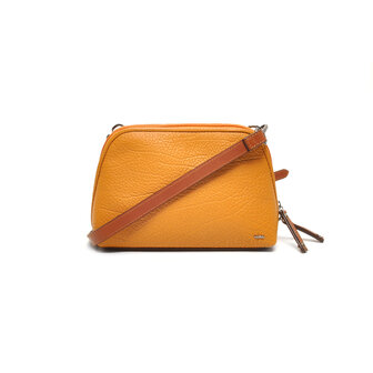 Leren crossbody Chamonix Berba Bags geel (curcuma) voorkant