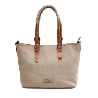 Berba Bags Leren schoudertas Barbarossa Femme Taupe voorkant