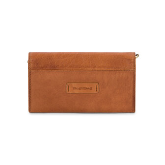 Cognac leren schoudertasje Amalfi Bag2bag