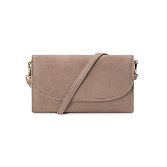 Leren schoudertasje / clutch Bag2Bag Taupe / Grey