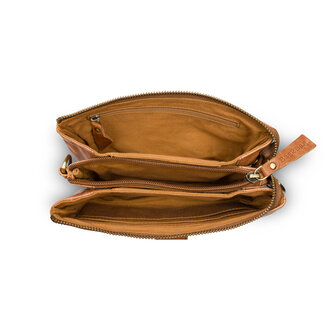 Bag2Bag Leren schoudertasje / clutch Dover cognac