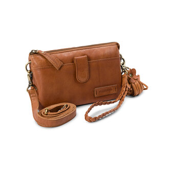 Bag2Bag Leren schoudertasje / clutch Dover cognac