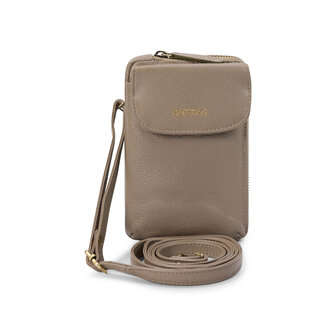 Bag2Bag leren telefoontasje AJ08 taupe