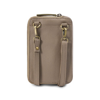 Bag2Bag leren telefoontasje AJ08 taupe