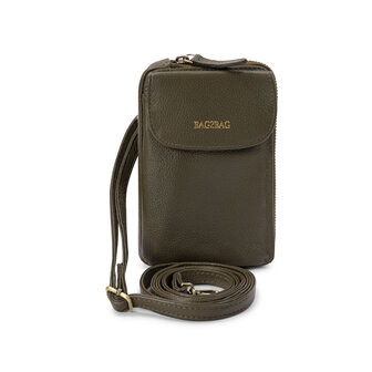 Bag2Bag leren telefoontasje AJ08 olive