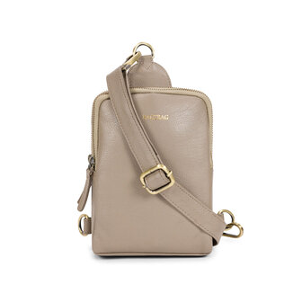 Bag2Bag Leren crossbody tasje AJ15 Taupe