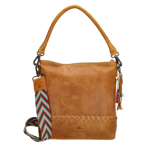 Leren Schoudertas dames Micmacbags Friendship Camel