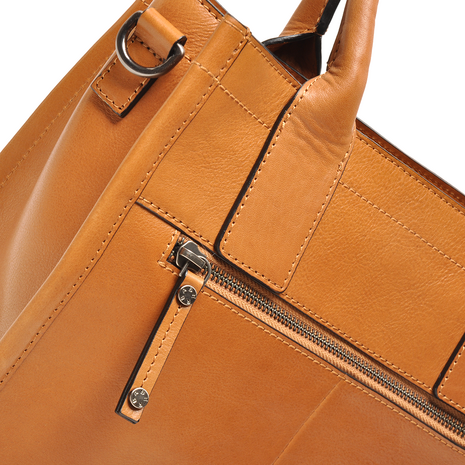 Leren handtas cognac Icons Berba Bags