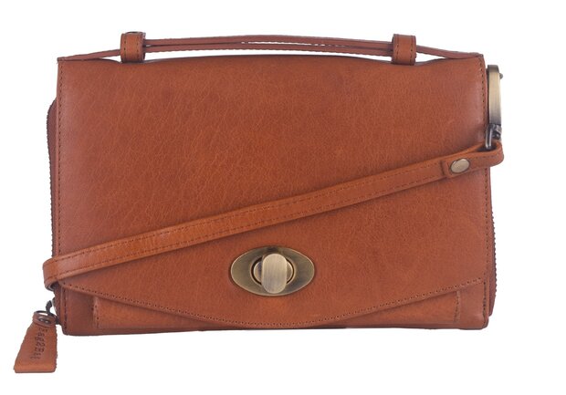 Leren Schoudertasje Napels Bag2Bag Cognac