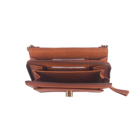 Leren Schoudertasje Napels Bag2Bag Cognac