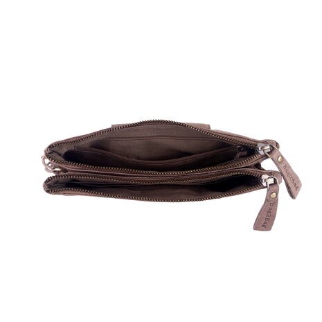 Bag2Bag Leren schoudertasje / clutch Erice Taupe / Grey