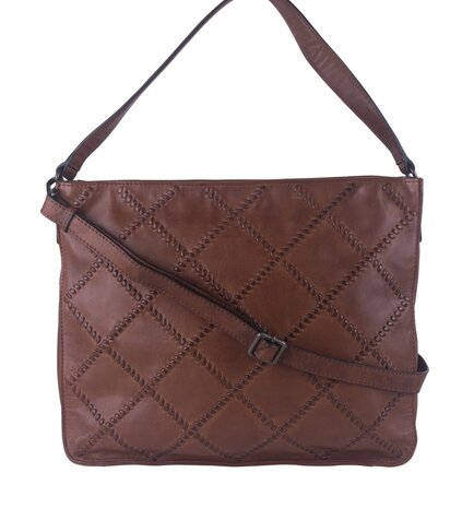 Bag2Bag leren shopper Luras cognac