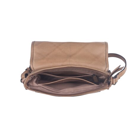 Bag2Bag Leren schoudertas / crossbody Urzu Camel