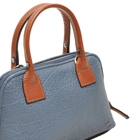 Leren crossbody mini-bag Chamonix Berba Bags Blauw zijkant