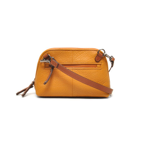 Leren crossbody Chamonix Berba Bags geel (curcuma) achterkant