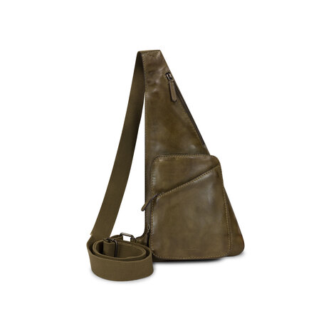 Bag2Bag Leren crossbody bodybag Cayo Olive