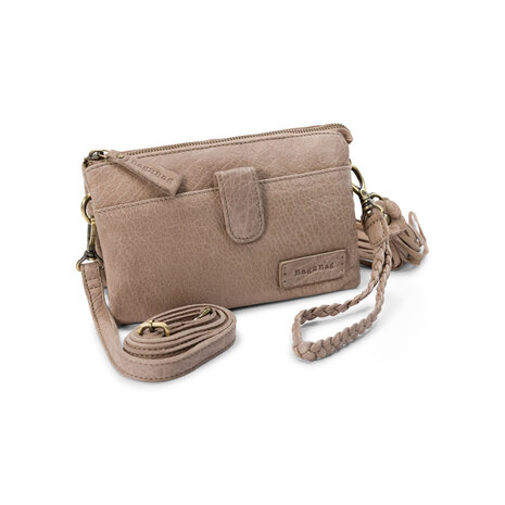 Bag2Bag Leren schoudertasje / clutch Dover Taupe / Grey