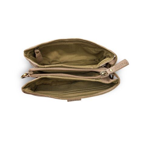 Bag2Bag Leren schoudertasje / clutch Dover Taupe / Grey