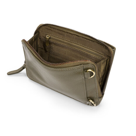 Bag2Bag leren telefoontasje AJ08 olive